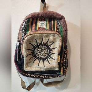 Mini hemp hippie backpack